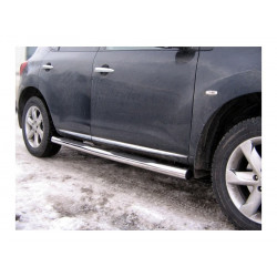 Пороги d76 (труба с проступями) Nissan Murano Z51 2010